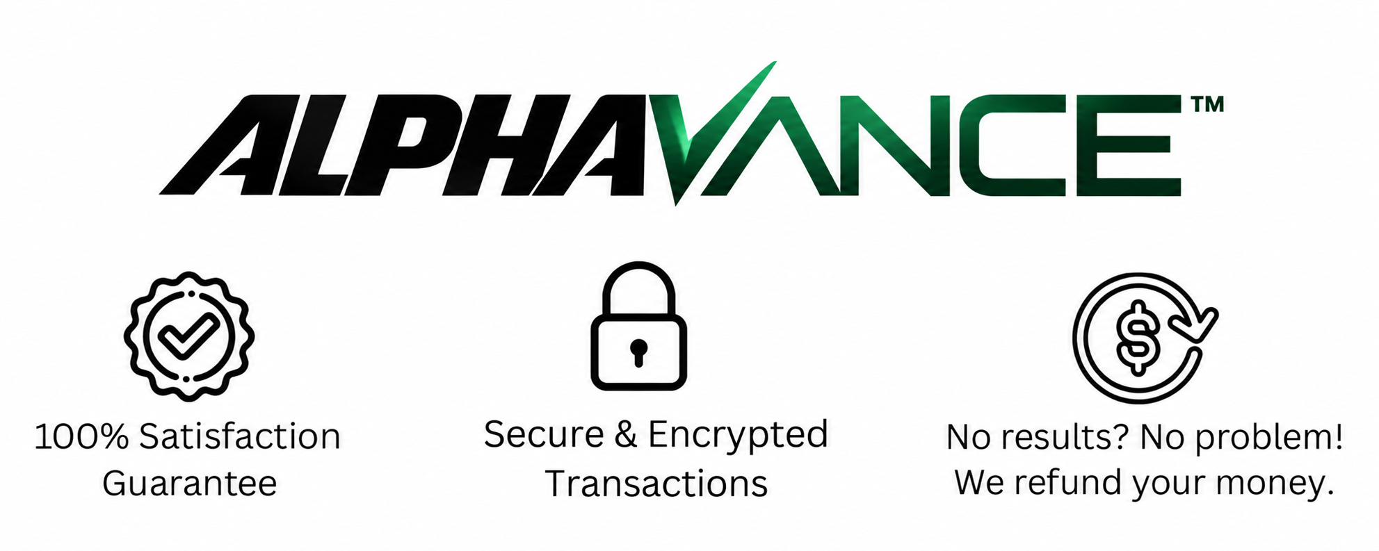 'AlphaVance offers satisfaction guarantee, easy exchanges, and refunds.'
